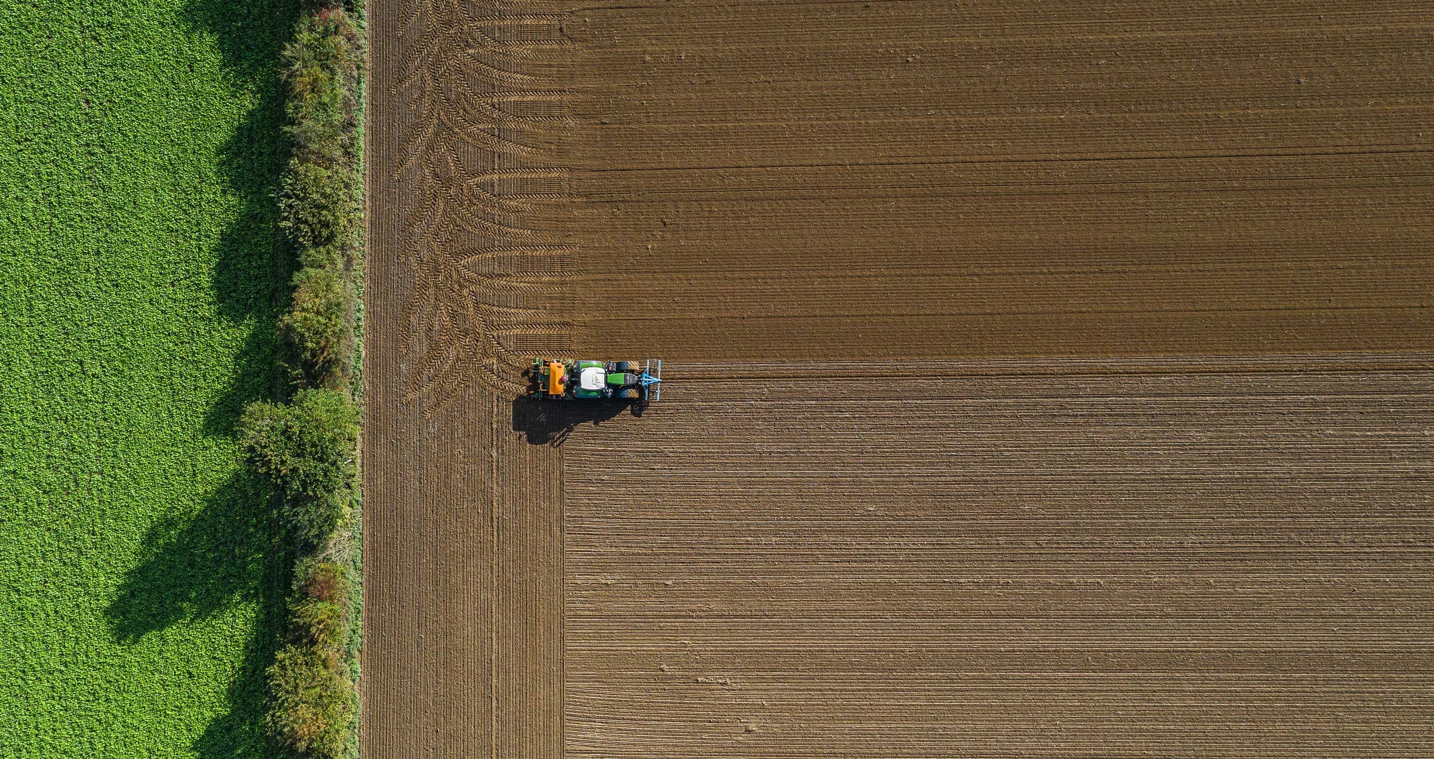 Luftaufnahme Aussaat Getreide