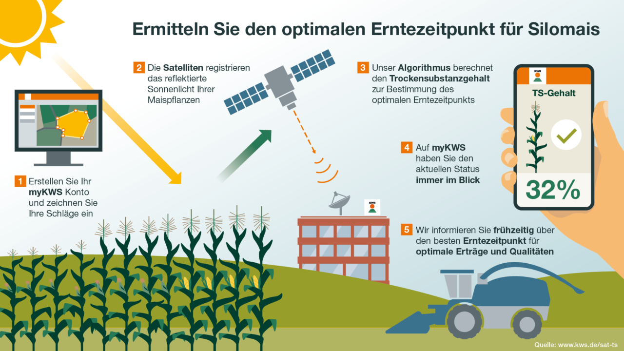 Der optimale Erntetermin für Silomais - Funktion SAT TS-Monitoring