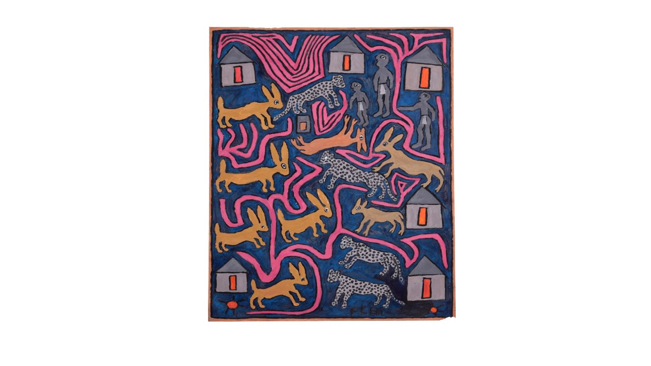 Bushman Art: Leopard und Hase