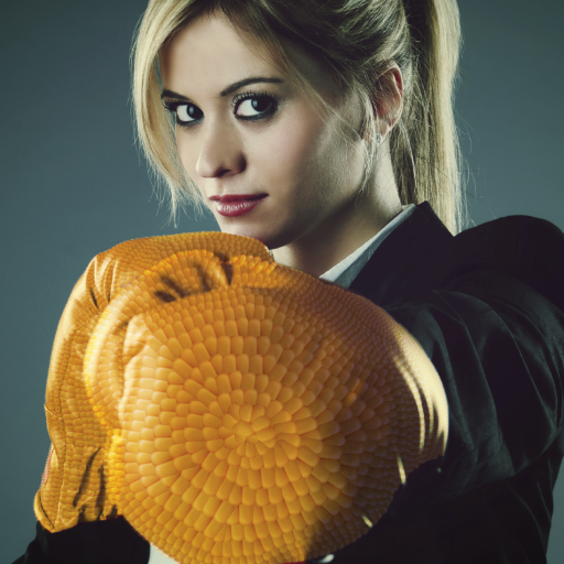KWS Kompetens – Woman with corn boxing gloves