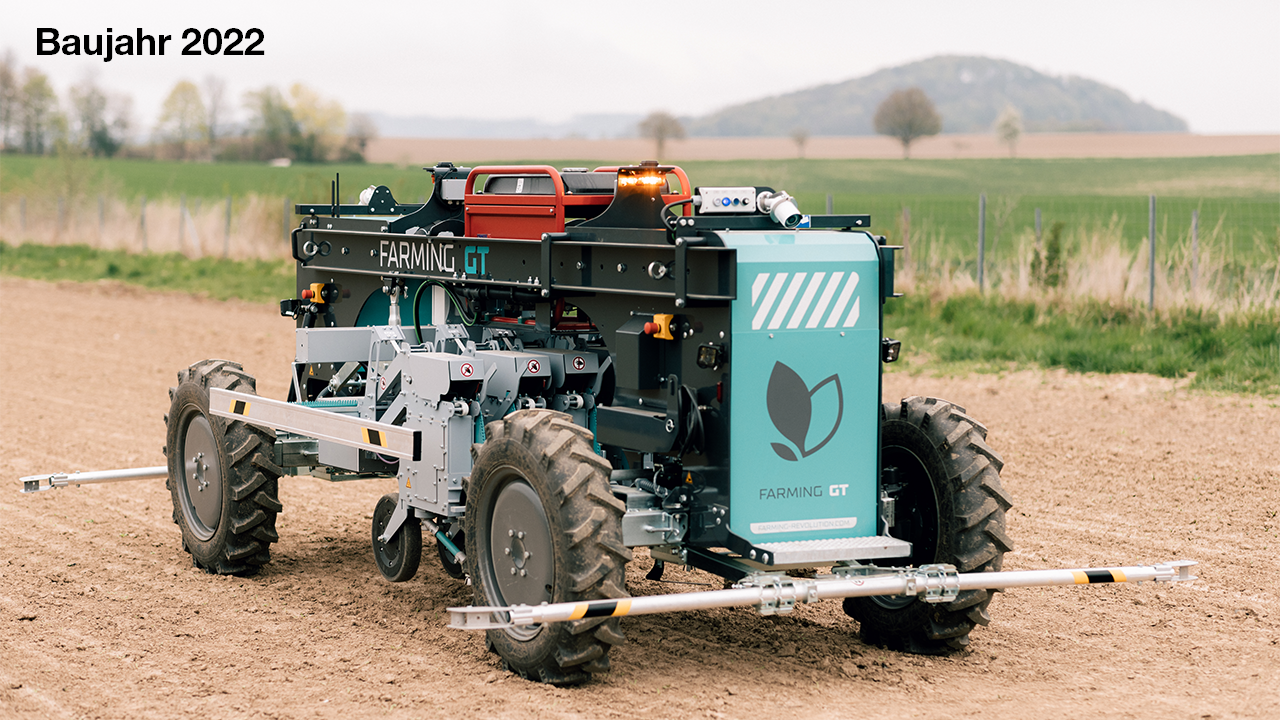 Abb. 3: Farming Revolution Feldroboter - die erste Version (2022) ist ausschließlich mit einem Hacksystem ausgestattet.