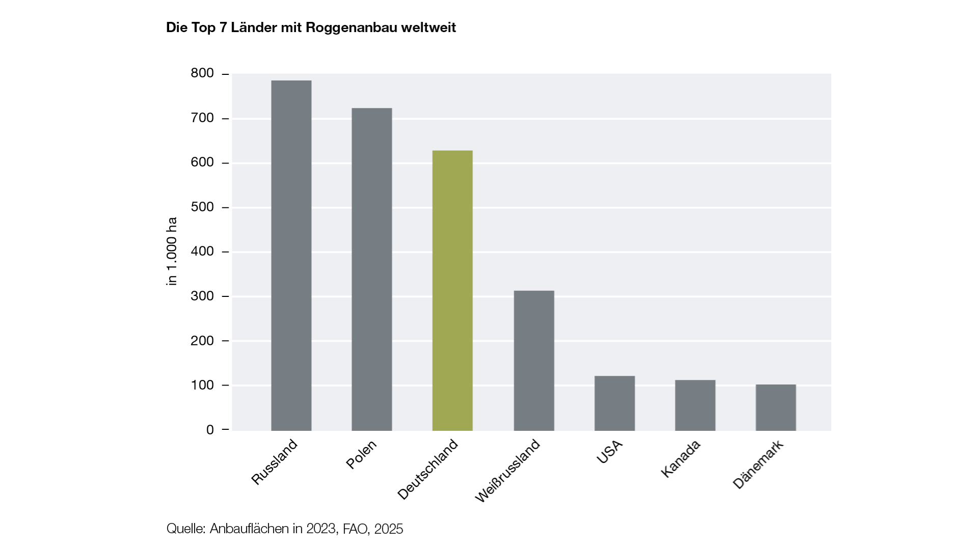 Die Top 7 Länder mit Roggenanbau weltweit