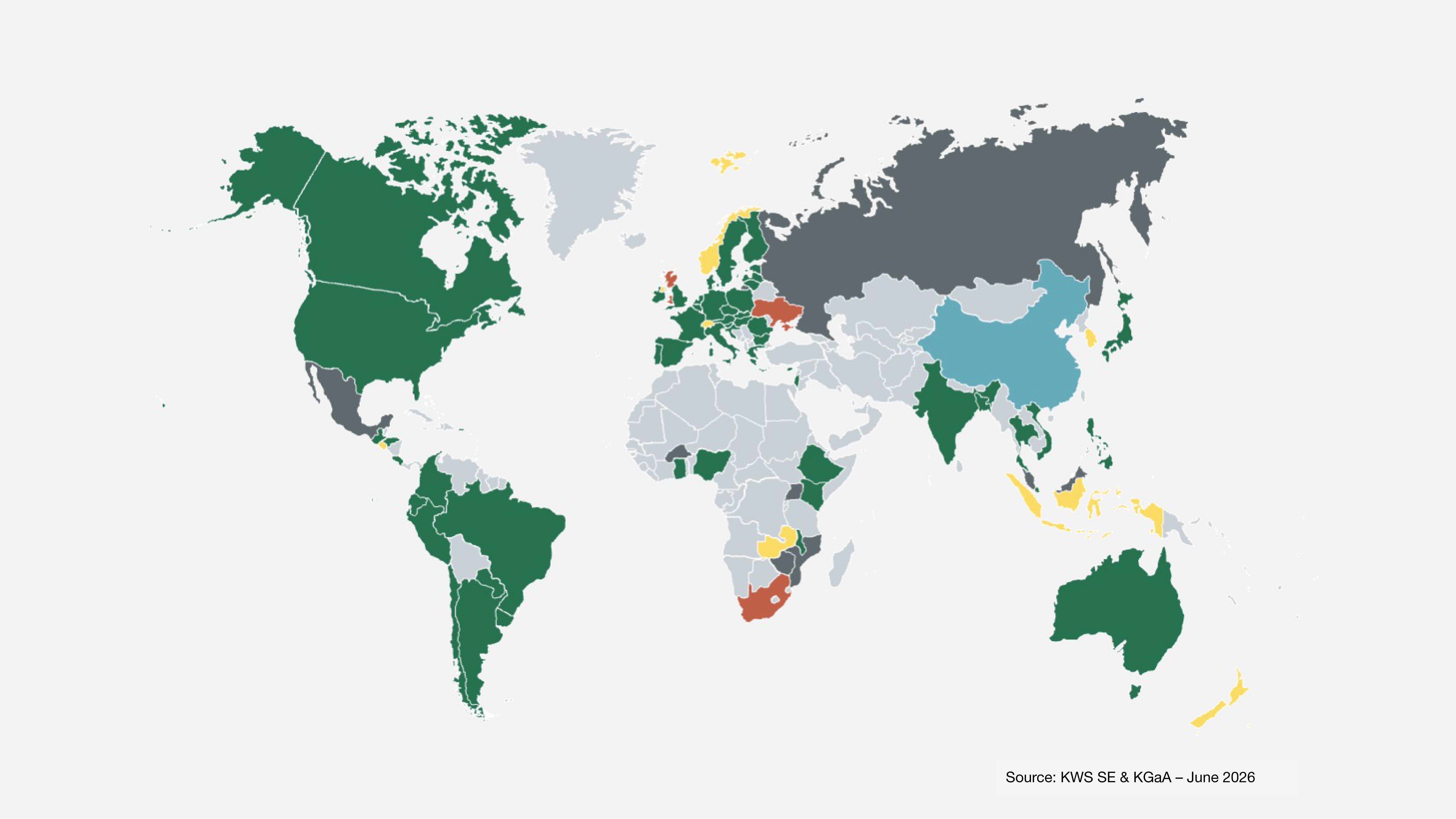KWS Infographic Nr. 1 showing an overview of the regulatory situation worldwide 