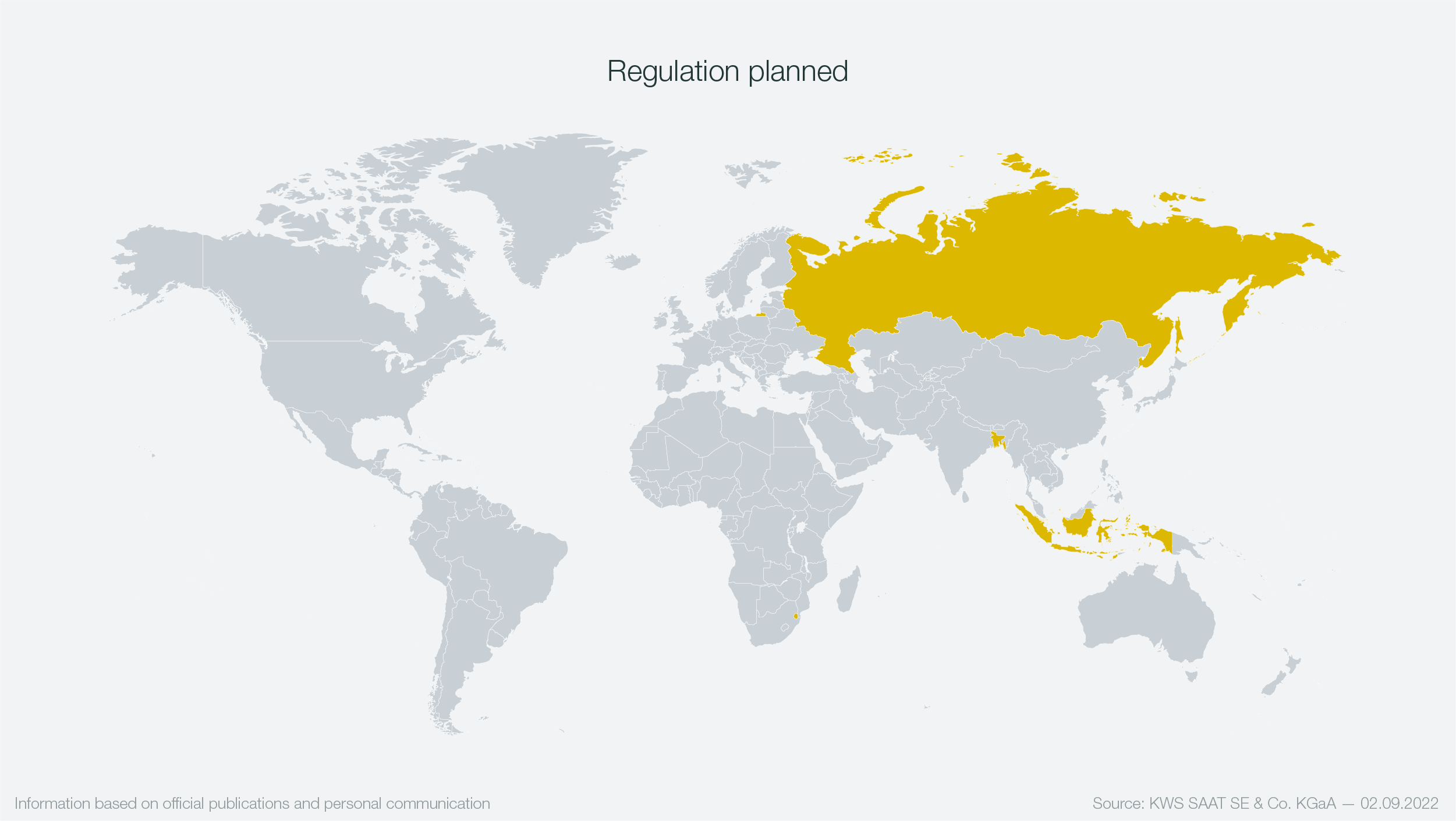 KWS Infographic Nr. 4 showing an countries with regulation planned