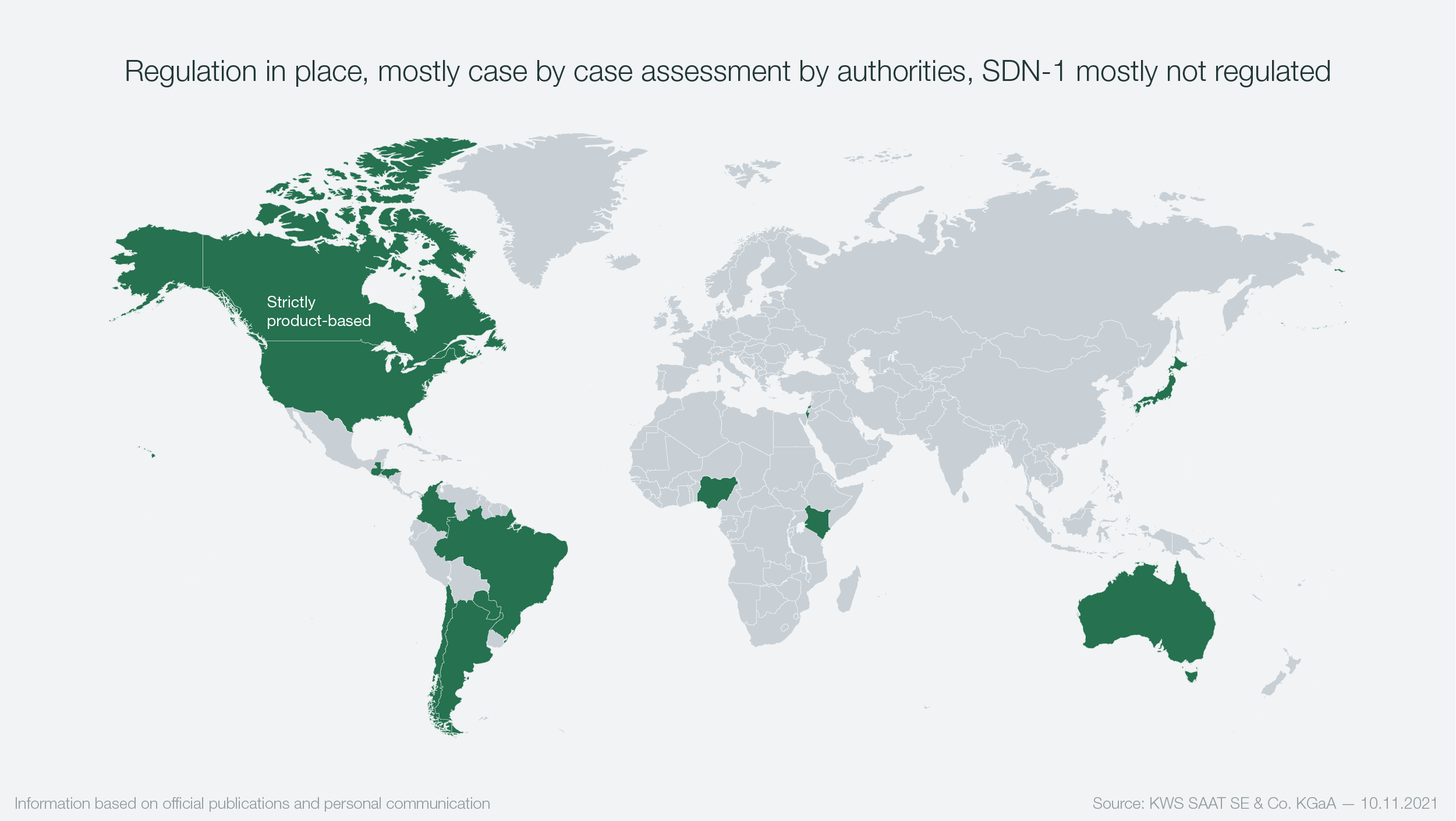 KWS Infographic Nr. 2 showing an countries with regulation in place (case by case)