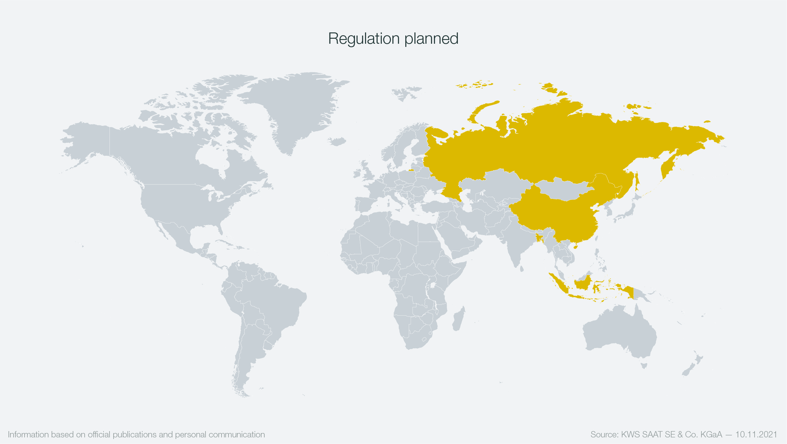 KWS Infographic Nr. 4 showing an countries with regulation planned