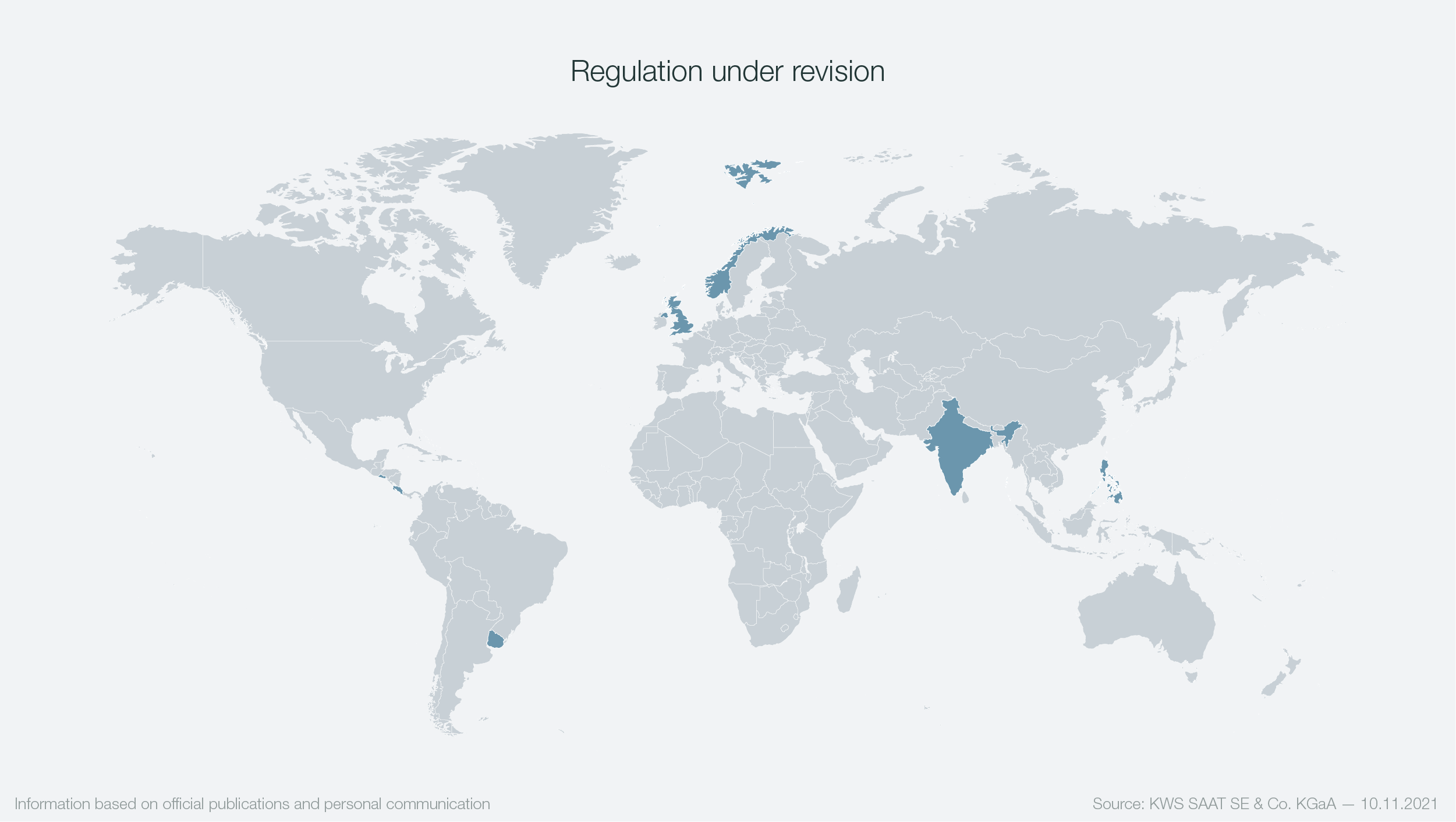 KWS Infographic Nr. 5 showing an countries with regulation under revision
