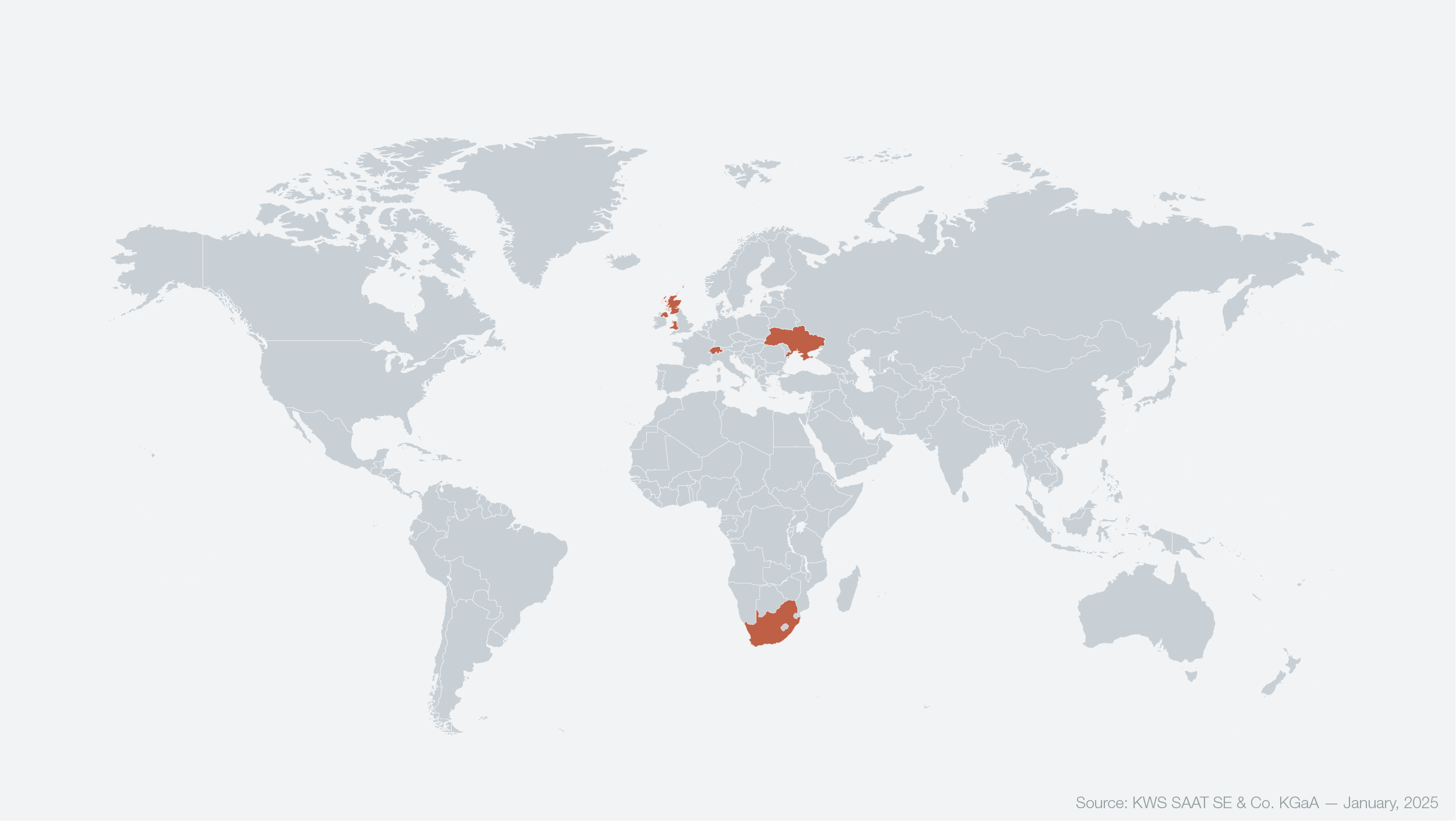 KWS Infografik Nr. 3 zeigt Länder mit Regulierung (gezielte Mutagenisis)